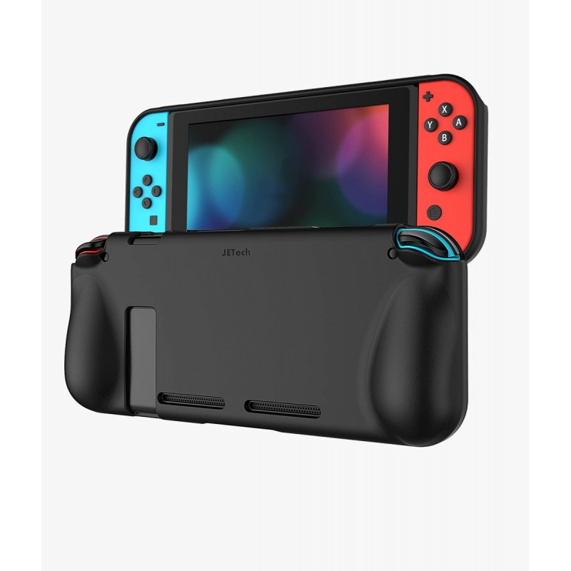 JETech Protective Case for Nintendo Switch 2017, Grip Cover with Shock-Absorption and Anti-Scratch Design, Black